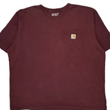 Carhartt Tall T-Shirt - 2XL Burgundy Cotton
