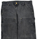 90S Made In USA Carhartt Double Knee Carpenter Pants - 35W 28L Gray Cotton