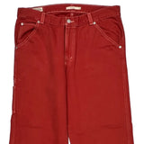 Levis Carpenter Trousers - 34W 31L Red Cotton