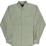 Tommy Hilfiger Striped Shirt - Large Green Cotton