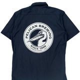 Pelican Brewing Company Dickies Short Sleeve Shirt - Medium Navy Polyester Blend