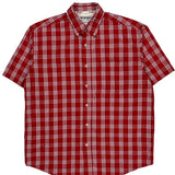 Wrangler Checked Short Sleeve Shirt - Medium Red Cotton