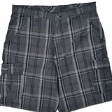 Wrangler Checked Cargo Shorts - 36W 10L Gray Cotton