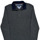 Tommy Hilfiger Collared 1/4 Zip - Medium Gray Cotton