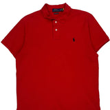 Ralph Lauren Slim Fit Polo Shirt - XL Red Cotton