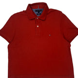 Tommy Hilfiger Slim Fit Polo Shirt - Large Red Cotton