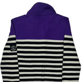 Ralph Lauren Striped 1/4 Zip - Small Purple Cotton