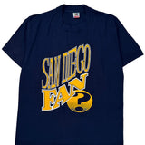 Single Stitch San Diego Fan Fruit Of The Loom Graphic T-Shirt - Large Navy Cotton