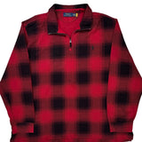 Polo By Ralph Lauren Checked 1/4 Zip - 2XL Red Cotton