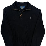 Polo By Ralph Lauren 1/4 Zip - Large Black Cotton