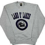 Made In USA Hl Miller Striped Sweatshirt - Large Grey Cotton