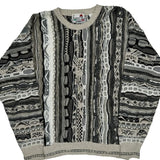 Florence Tricot Sweater - Large Gray Cotton Blend