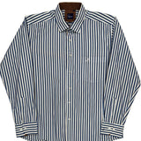 Fred Perry Striped Shirt - Large Blue Cotton