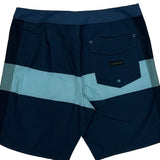 Highline Quiksilver Striped Sport Shorts - 32W 10L Navy Elastane
