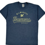 Milwaukee Brewers Mlb T-Shirt - Large Blue Polyester