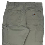 Relaxed Fit Carhartt Cargo Carpenter Trousers - 32W 32L Beige Cotton