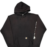 Carhartt Spellout Hoodie - XL Black Cotton Blend