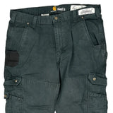 Carhartt Cargo Trousers - 38W 30L Black Cotton