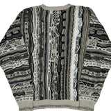 Florence Tricot Sweater - Large Gray Cotton Blend
