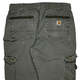 Carhartt Double Knee Cargo Pants - 33W 28L Gray Cotton