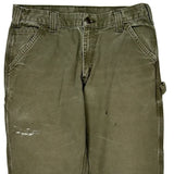 Carhartt Double Knee Carpenter Pants - 34W 29L Green Cotton