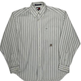 Tommy Hilfiger Striped Shirt - Medium White Cotton