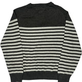 Tommy Hilfiger Striped Jumper - Large Black Cotton