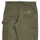 Carhartt Double Knee Carpenter Trousers - 36W 32L Green Cotton