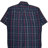 Tommy Hilfiger Checked Short Sleeve Shirt - Large Navy Cotton