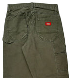 Dickies Carpenter Trousers - 28W 30L Green Cotton