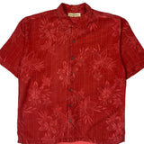 Tommy Bahama Floral Hawaiian Shirt - Large Red Silk