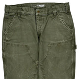 Carhartt Double Knee Carpenter Pants - 34W 30L Green Cotton