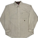 Tommy Hilfiger Striped Shirt - Large Beige Cotton