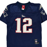 Age 14-16 Reebok New England Patriots Football Jersey - Large Blue Polyester
