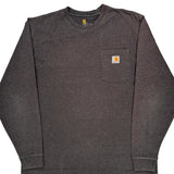 Carhartt Long Sleeve T-Shirt - Large Gray Cotton