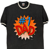 Number 1 Dad Signal Sports Graphic T-Shirt - XL Black Cotton