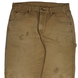 Dickies Double Knee Carpenter Trousers - 34W 34L Brown Cotton