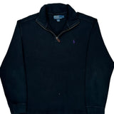 Polo By Ralph Lauren 1/4 Zip - Large Black Cotton