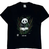 Save Me Panda Screen Stars Single Stitch T-Shirt - Large Black Cotton