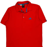 Adidas Polo Shirt - Medium Red Polyester