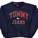 Tommy Jeans Spellout Sweatshirt - Medium Navy Cotton
