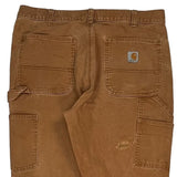 Carhartt Double Knee Carpenter Trousers - 36W 32L Brown Cotton