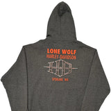 Lone Wolf Harley Davidson Graphic Hoodie - 3XL Gray Cotton Blend