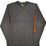 Carhartt Spellout Long Sleeve T-Shirt - Large Gray Cotton