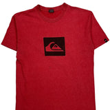 Quiksilver Graphic T-Shirt - Large Red Cotton Blend