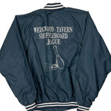 Wedgwood Tavern Shuffleboard League Auburn Graphic Varsity Jacket - Large Blue Nylon