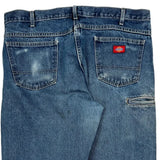 Dickies Double Knee Jeans - 38W 31L Blue Cotton