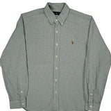 Ralph Lauren Checked Shirt - Large Green Cotton