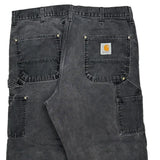90S Made In USA Carhartt Double Knee Carpenter Pants - 35W 28L Gray Cotton