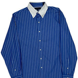 Tommy Hilfiger Striped Shirt - Large Blue Cotton